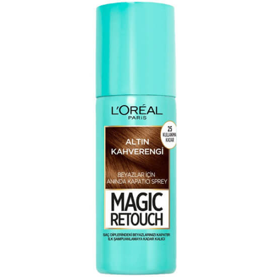 Loreal Paris Magic Retouch Altın Kahve beyaz kapatıcı saç spreyi hızlı kuruyan pratik sprey form kök kapatma- 1