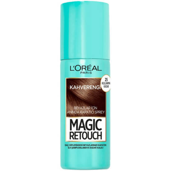 Loreal Paris Magic Retouch beyaz kapatıcı sprey kahverengi 75 ml beyazları kapatır hızlı kurur pratik saç rötuşu- 1