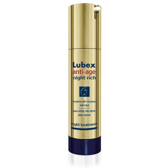 Lubex Anti Age Night Rich yoğun gece kremi 50 ml hyaluronik asit yüksek doz retinol Q10 peptid seramid içerikli- 1