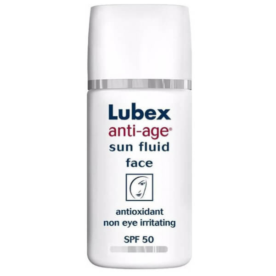 Lubex Anti Age Sun Fluid Face SPF 50 30 ml yüz güneş kremi, %100 mineral filtreli Ectoin içerikli UVA UVB koruma- 1