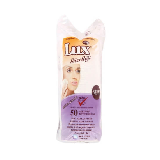 Lux Disk Makyaj Pamuğu 50 adet yuvarlak disk pamuk, günlük makyaj ve oje temizliği için yumuşak çok amaçlı pamuk ped- 1
