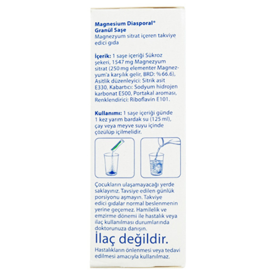 Magnesium Diasporal 20 Granül Saşe Magnezyum Sitrat Takviyesi - 2