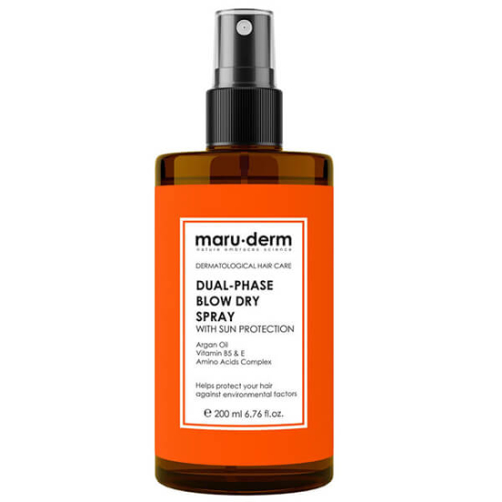 Maruderm Çift Fazlı Isı Koruyucu Güneş Koruyucu Etkili Fön Suyu Tüm Saç Tipleri Vegan 200 ml - 1