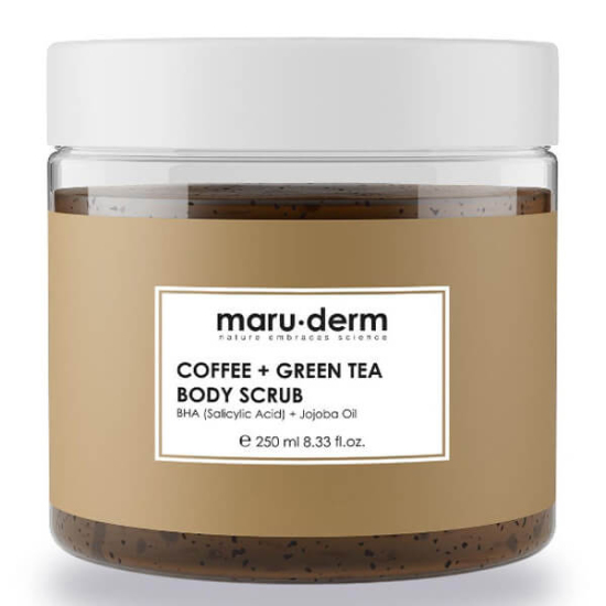  Maruderm Kahve Yesil Çay Özlü Vücut Peelingi BHA Jojoba Yagi 250 ml - 1