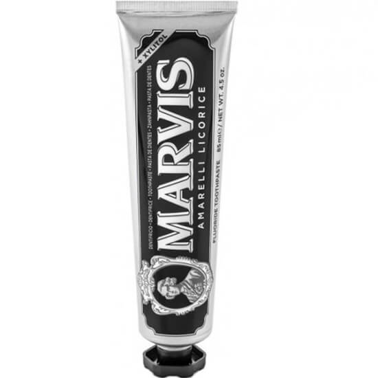 Marvis Amarelli Liquorice Mint 85 ml diş macunu, nane ve meyankökü aromalı, plak ve tartara karşı koruma- 1