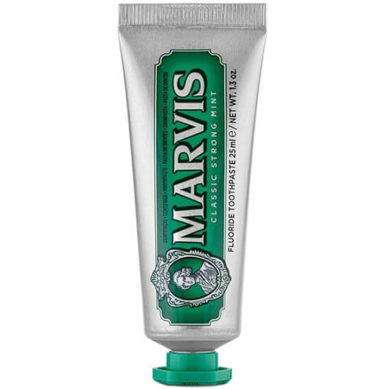 Marvis Classic Strong Mint 25 ml diş macunu tüpü yoğun nane aromalı ferah nefes tartar ve plak önlemeye yardımcı- 1
