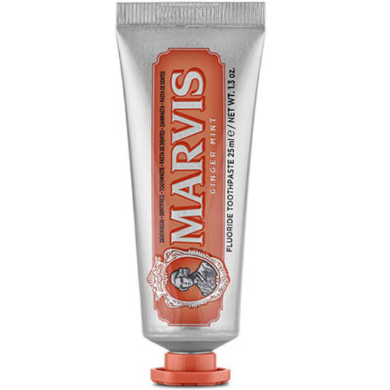 Marvis Ginger Mint diş macunu 25 ml parlak ambalaj nefes tazeler beyazlatır plak ve tartara karşı korur- 1