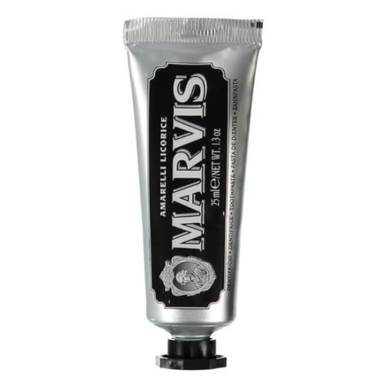 Marvis Licorice Mint diş macunu 25 ml seyahat boy, meyan kökü ve nane aromalı, ferah nefes, etkili temizlik- 1