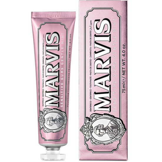Marvis Sensitive Gums Mint diş macunu 75 ml tüp, hassas diş etleri için, nane aromalı, plak giderici, derin temizlik- 1