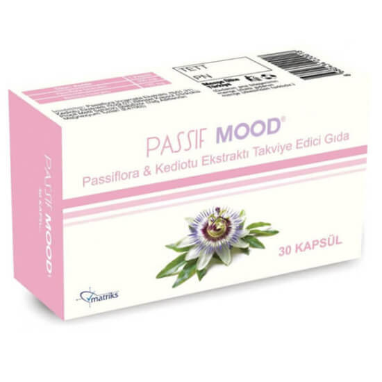 Matriks Passiflora Mood 30 kapsül gıda takviyesi kutusu Passiflora incarnata içeren bitkisel takviye edici gıda- 1
