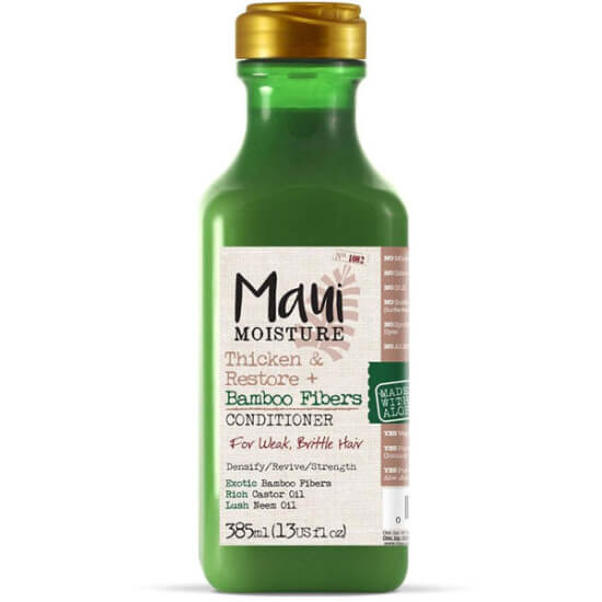 Maui Bamboo Fibers Conditioner 385 ml saç kremi şişesi, %100 aloe vera, bambu lifi, hint yağı ve neem yağı- 1