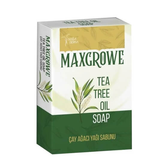 Maxgrowe Tea Tree Oil Soap çay ağacı yağı içeren katı sabun, cilt temizliğine yardımcı günlük kullanıma uygun- 1