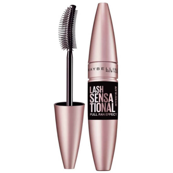 Maybelline Lash Sensational Intense Black maskara, yoğun siyah kirpik görünümü için günlük makyaja uygun siyah maskara- 1