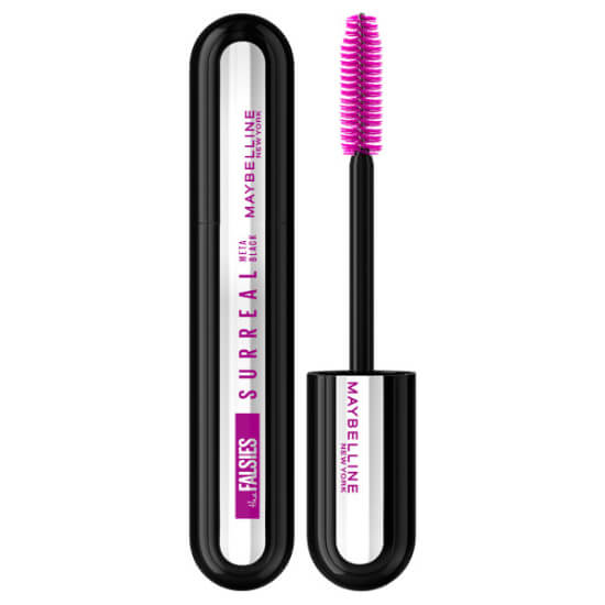 Maybelline New York Falsies Surreal Meta Black maskara, yoğun siyah renk, hacim ve uzunluk veren pratik fırçalı rimel- 1