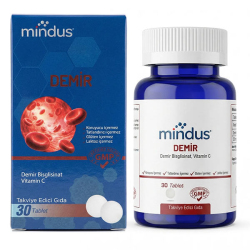 Mindus Demir Bisglisinat + Vitamin C 30 Tablet - Mindus