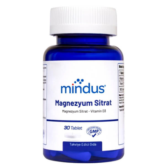  Mindus Magnezyum Sitrat Vitamin D3 30 Tablet - 1