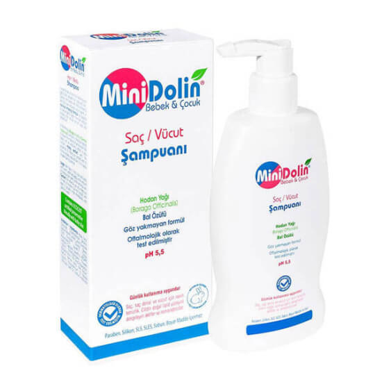 Minidolin bebek çocuk saç ve vücut şampuanı 250 ml hodan yağı bal özütü göz yakmayan kepek karşıtı nemlendirici- 1