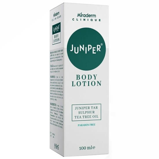 Miraderm Clinique Juniper Body Lotion 100 ml kükürtlü vücut losyonu şişesi, ardıç özlü nemlendirici bakım- 1