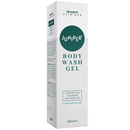 Miraderm Clinique Juniper vücut yıkama jeli 200 ml kükürtlü nazik formül günlük kullanım için pratik şişe- 1