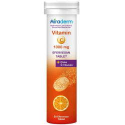 Miraderm Vitamin C 1000 mg 20 Efervesan Tablet - Miraderm