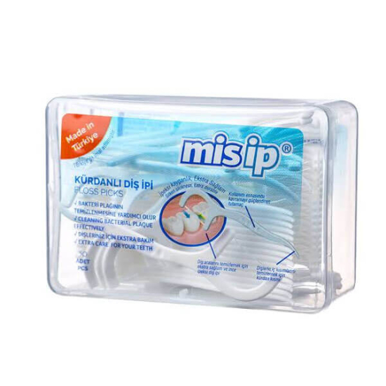  Misip Kürdanlı Diş İpi Dikdörtgen 50 li - 1
