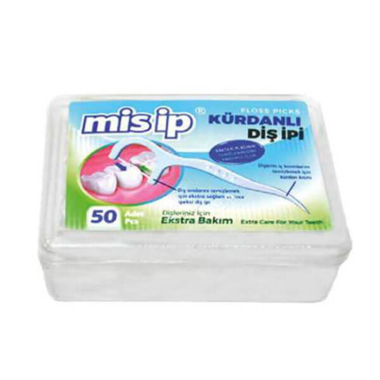  Misip Kürdanlı Diş İpi Kare Kutulu 50 li - 1