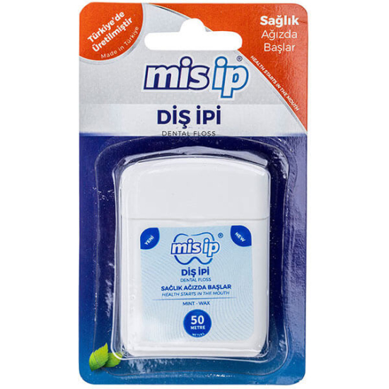  Misip Wax+ Naneli Profesyonel Arayüz Diş İpi 50 m - 1