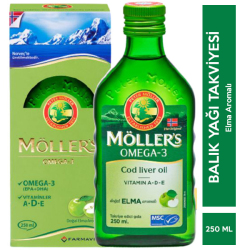 Möllers - Möllers Omega 3 Balık Yağı 250 ML Elma Aromalı Möllers - Möllers Omega 3 Balık Yağı 250 ML Elma Aromalı