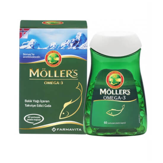 Möllers Omega 3 balık yağı 60 yumuşak kapsül, 2 kapsülde 1320 mg omega 3, 640 mg EPA, 480 mg DHA- 1