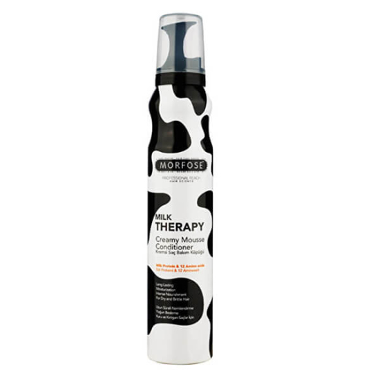 Morfose Milk Therapy 200 ml saç köpüğü şişesi, hafif formüllü saç şekillendirici köpük, günlük kullanım için saç bakım ürünü- 1