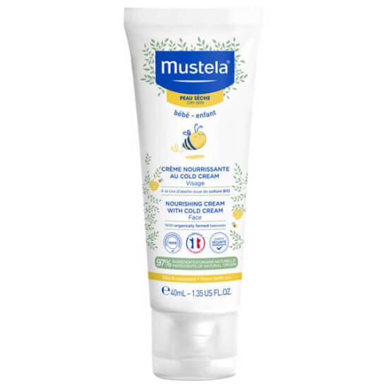 Mustela Cold Cream Nutri Protective 40 ml bebek ve çocuklar için kuru cilt nemlendirici besleyici yüz kremi- 1