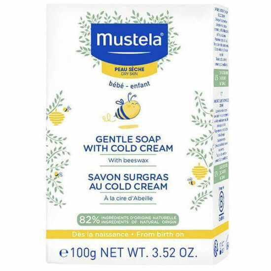 Mustela Gentle Soap with Cold Cream 100 gr bebek sabunu, cold cream içerikli, kuru ciltler için, yenidoğan yüz ve vücut- 1