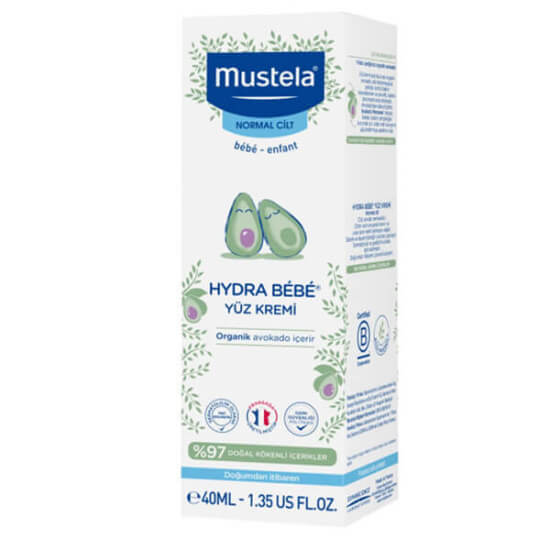 Mustela Hydra Bebe Facial Cream 40 ml bebek yüz losyonu cilt bariyerini destekleyen anında ve uzun süreli nemlendirici- 1
