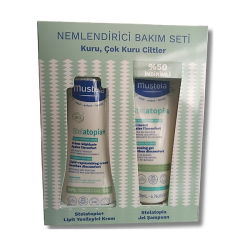 Mustela Kofre Lipit Yenileyici Krem Pompalı Şişe 300 ml Stelatopia Şampuan 200 ml