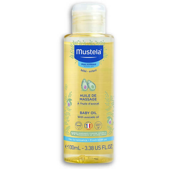 Mustela Baby Oil bebek yağı 100 ml masaj yağı, kuru yağ etkili, hızlı nüfuz eden, yenidoğan bebek çocuk için- 1