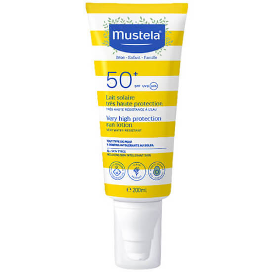 Mustela Very High Protection Sun Lotion SPF 50+ 200 ml bebek ve çocuk güneş losyonu yüksek UVA UVB koruma- 1