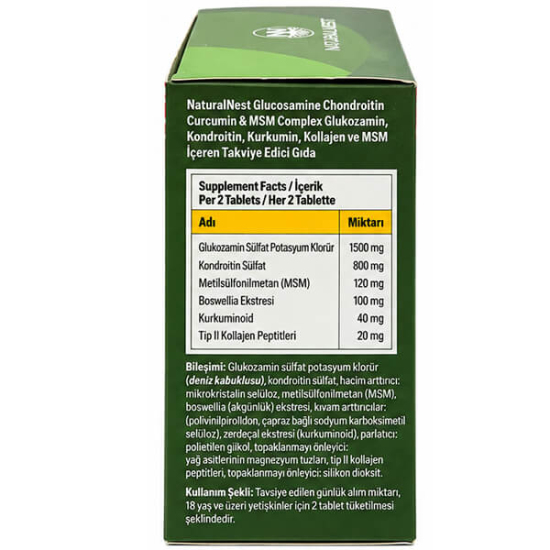 Naturalnest Glucosamine Chondroitin 60 Tablet 2 li Paket - 2