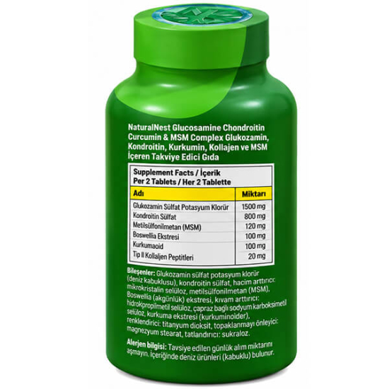 Naturalnest Glucosamine Chondroitin Curcumin MSM 60 Tablet - 2