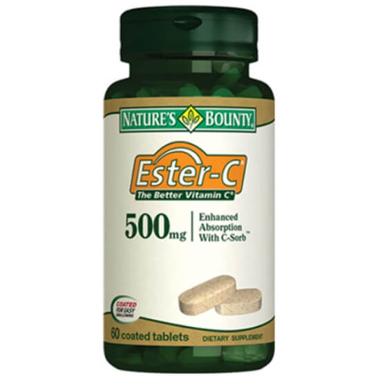 Nature’s Bounty Ester C 500 mg C vitamini takviyesi 60 tablet yapay aroma tatlandırıcı renklendirici koruyucu içermez- 1