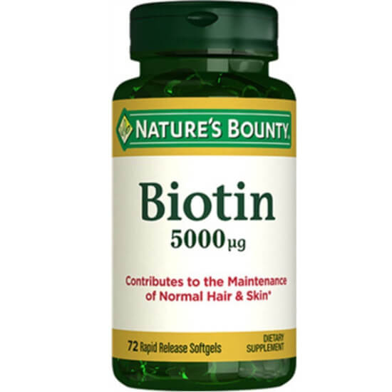 Nature's Bounty Biotin 5000 mcg B7 vitamini 72 softjel kapsül vejetaryen uygun biyotin gıda takviyesi şişe- 1