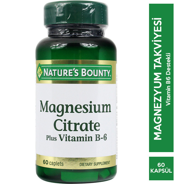 Nature's Bounty Magnesium Citrate Plus Vitamin B6 | Nar Ecza