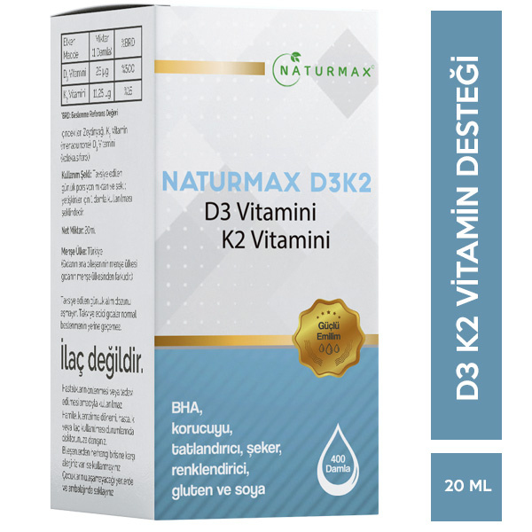 Naturmax D3K2 Damla 20 ML D3 K2 Vitamini
