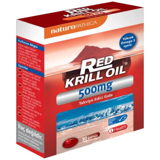 Naturopathica Red Krill Oil 500 mg 30 kapsül, EPA 66 mg DHA 35 mg, deniz fosfolipidleri 200 mg, astaksantin- 1