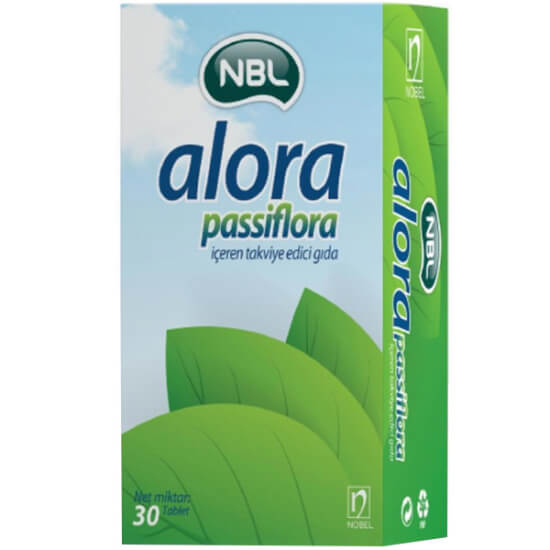 NBL Alora Ultra Passiflora 30 Tablet 400 mg passiflora ekstresi içeren gıda takviyesi tablet form 30 tablet kutu- 1