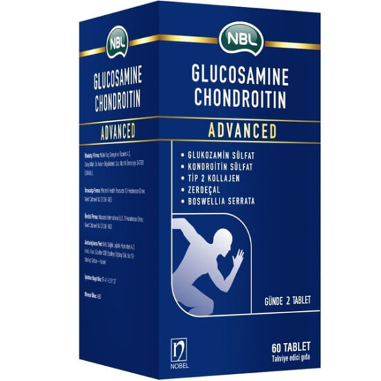 NBL Glukozamin Advanced 60 Tablet takviye edici gıda kutusu glukozamin sülfat kondroitin tip 2 kolajen zerdeçal boswellia- 1