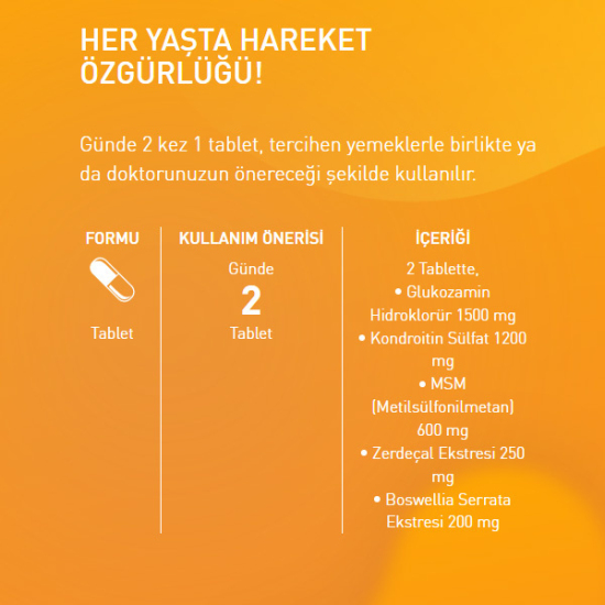 NBL Glukozamin Kondroitin Ultra Takviye Edici Gıda 60 Tablet - 2