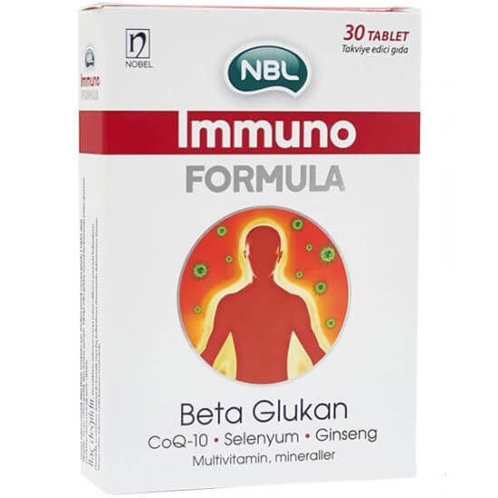 NBL Immuno Formula 30 tablet beta glukan 50 mg, Koenzim Q10 25 mg, C vitamini 150 mg, çinko içerikli takviye- 1