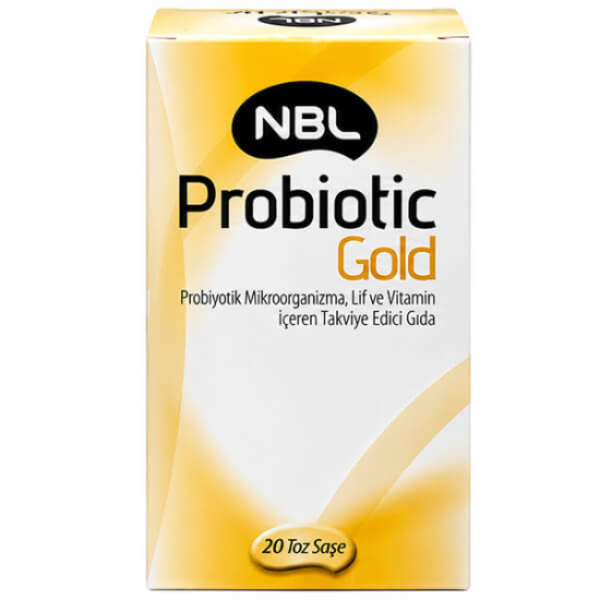 NBL Probiotic Gold 20 stick saşe probiyotik, 2,5 milyar KOB; A C B1 B2 B6 E vitaminleri, 20 stick kutu