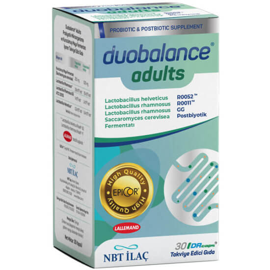 NBT Life Duobalance Adults 30 kapsül probiyotik postbiyotik 250 mg Saccharomyces cerevisiae Lactobacillus rhamnosus GG- 1
