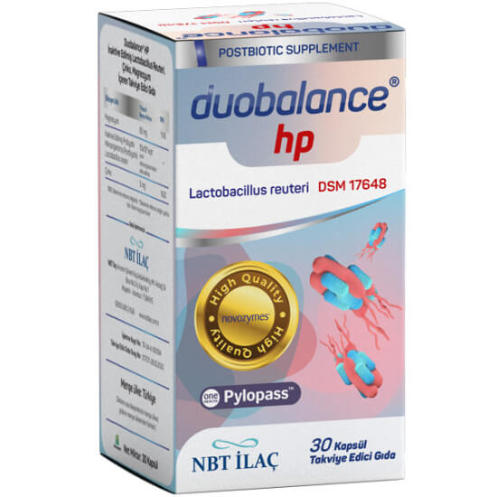 NBT Life Duobalance HP 30 kapsül takviye, magnezyum 60 mg, çinko 5 mg, Lactobacillus reuteri postbiyotik 1x10¹⁰- 1